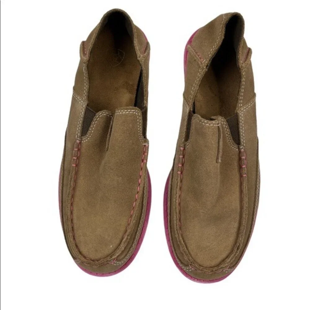 Ariat Big Kids' Cruiser Slip-on Shoe Dirty Taupe Suede Size 4.5